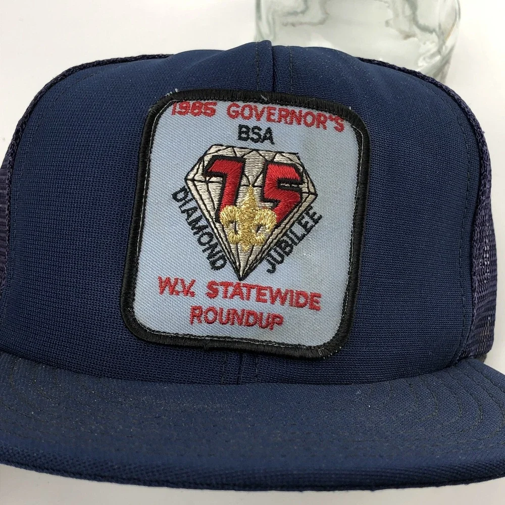 Vintage Trucker Hat‎ Cap Snap Back USA Patch 80s Diamond Jubilee Boy Scouts